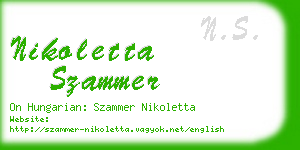 nikoletta szammer business card
